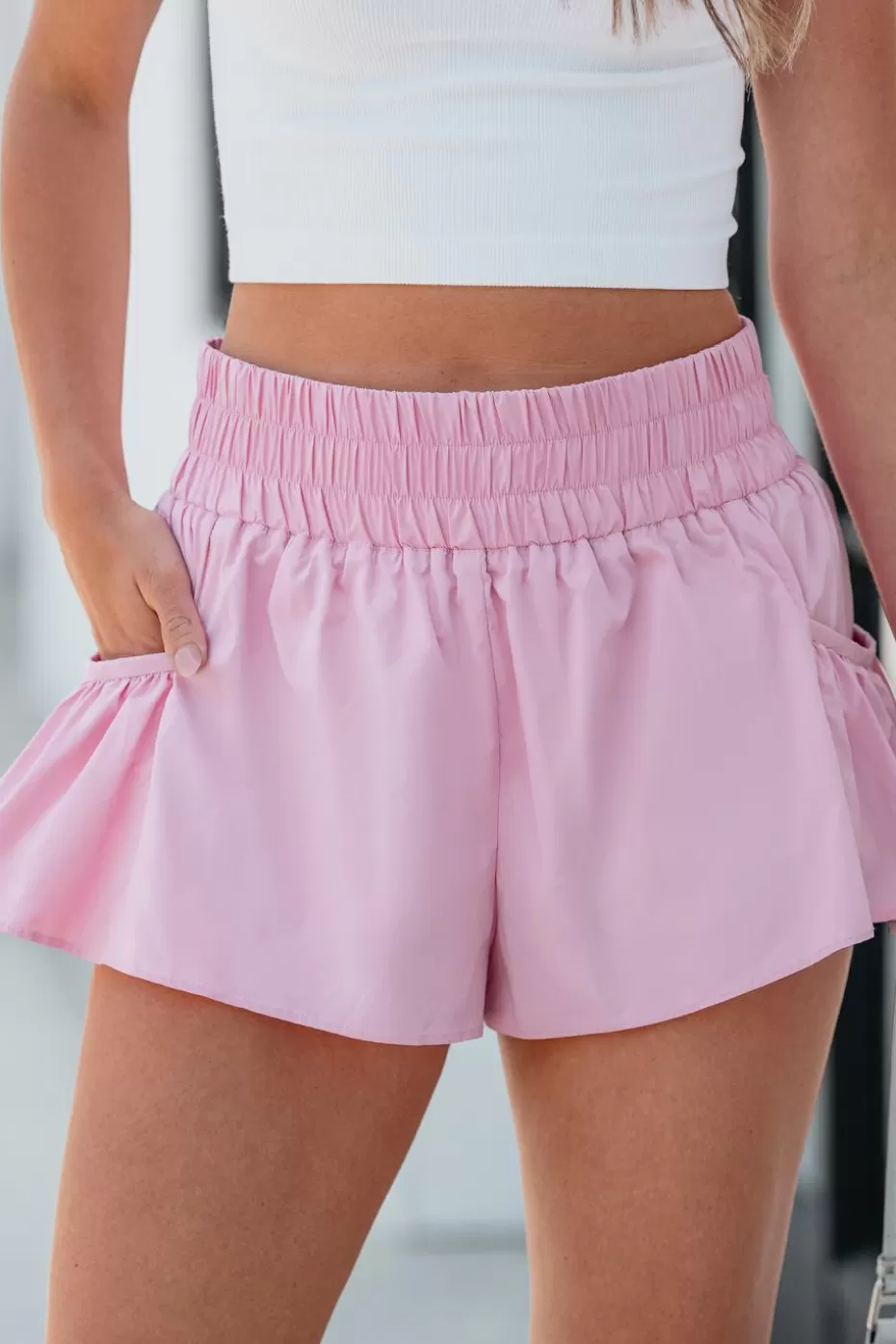 Flash Sale Cupshe Blush Smocked Shorts Pink