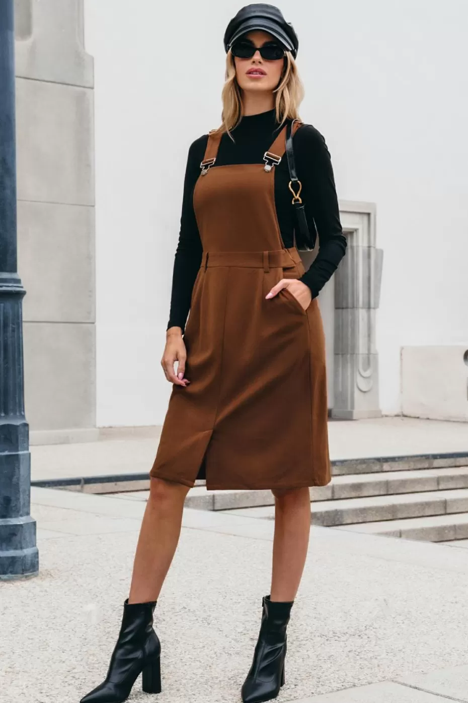 Outlet Cupshe Corduroy Square Neck Midi Skirtalls Brown