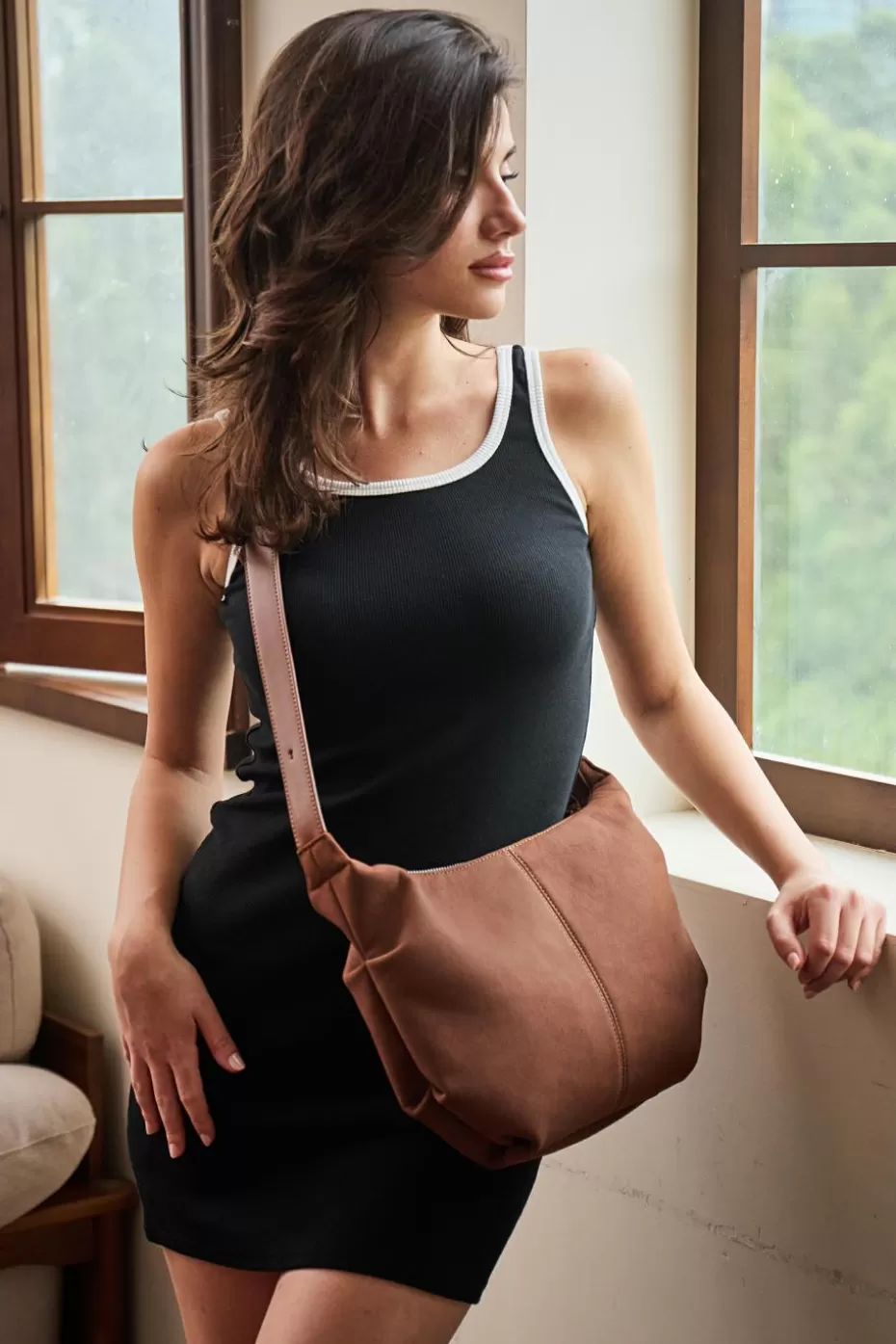 Store Cupshe Faux Leather Shoulder Bag Brown