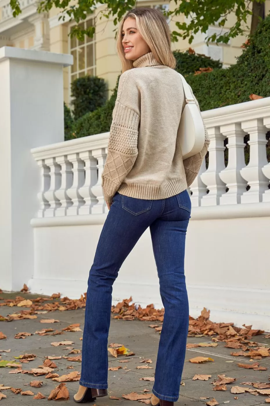 Shop Cupshe Cable Knit Long Sleeve Turtleneck Sweater Camel