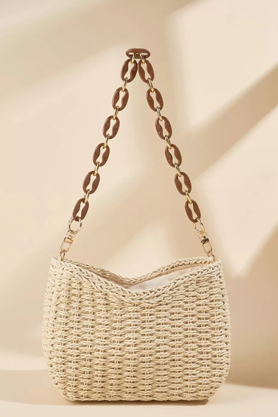 Hot Cupshe Chainlink Shoulder Strap Crochet Bag Beige