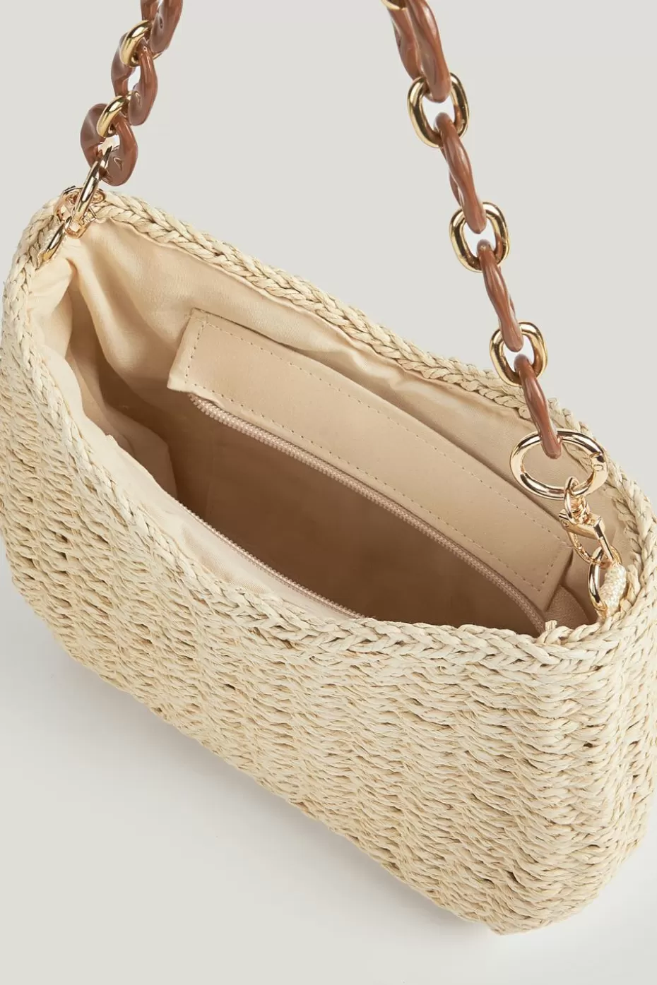 Hot Cupshe Chainlink Shoulder Strap Crochet Bag Beige