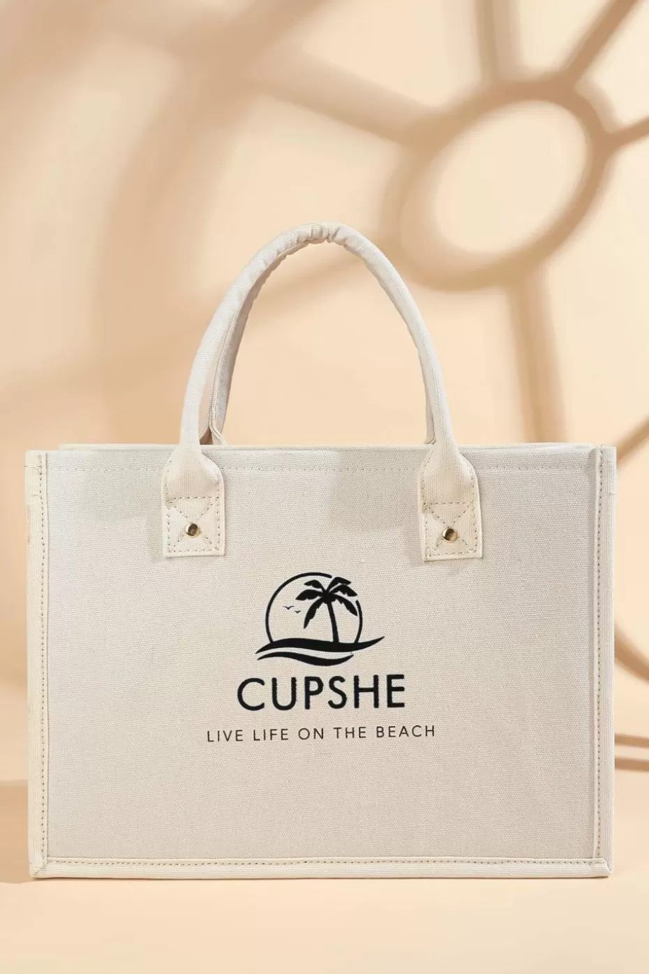 Discount Cupshe Branded Tote Bag Beige