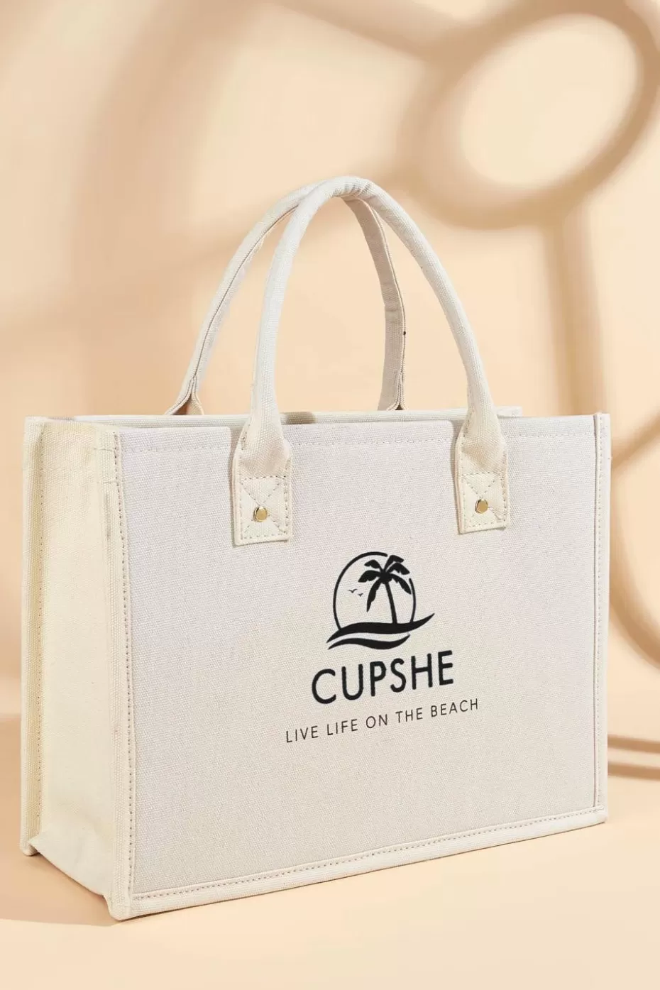 Discount Cupshe Branded Tote Bag Beige