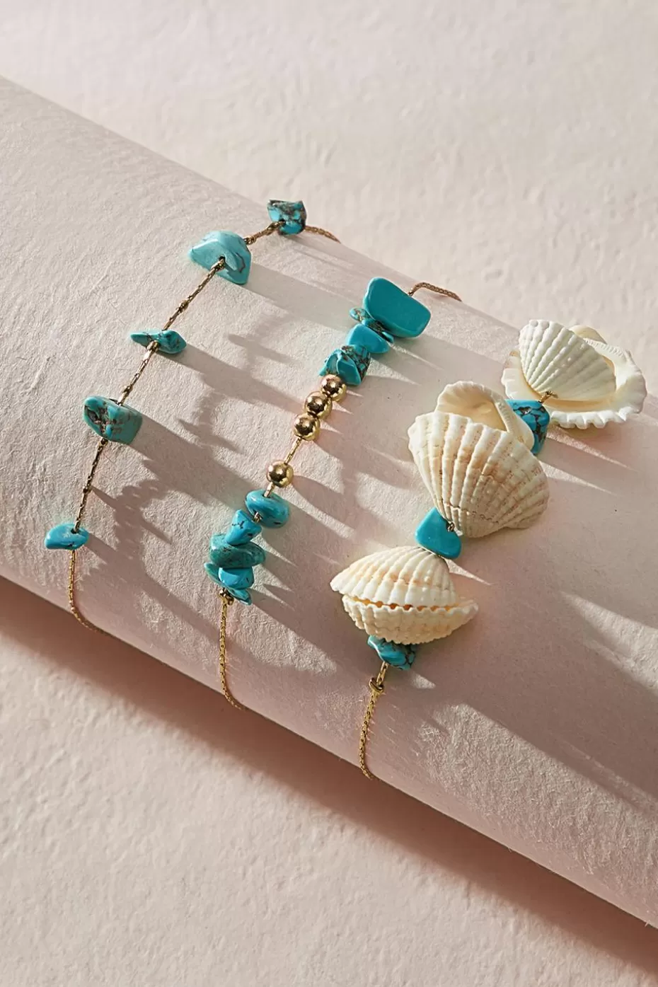 Outlet Cupshe Faux & Seashell Bracelet Set Turquoise