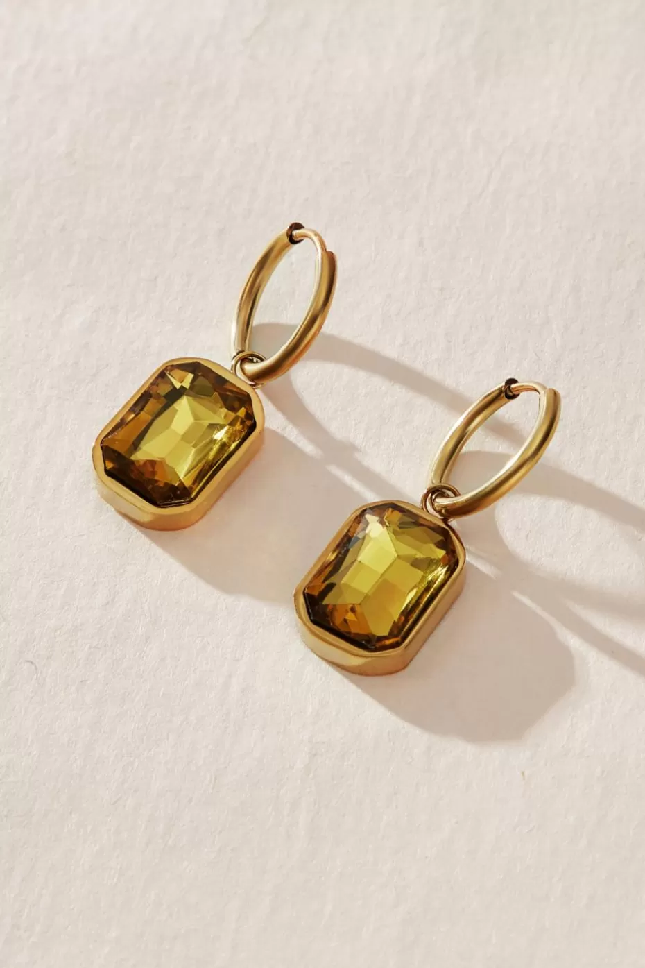 Outlet Cupshe Gold-Tone Faux Citrine Drop Earrings Yellow