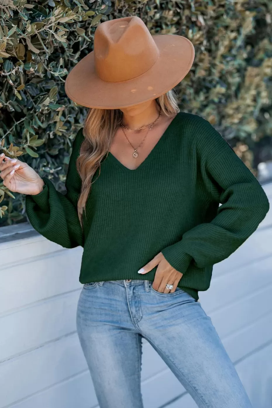 Best Cupshe Long Sleeve Back Bow Sweater Top Green