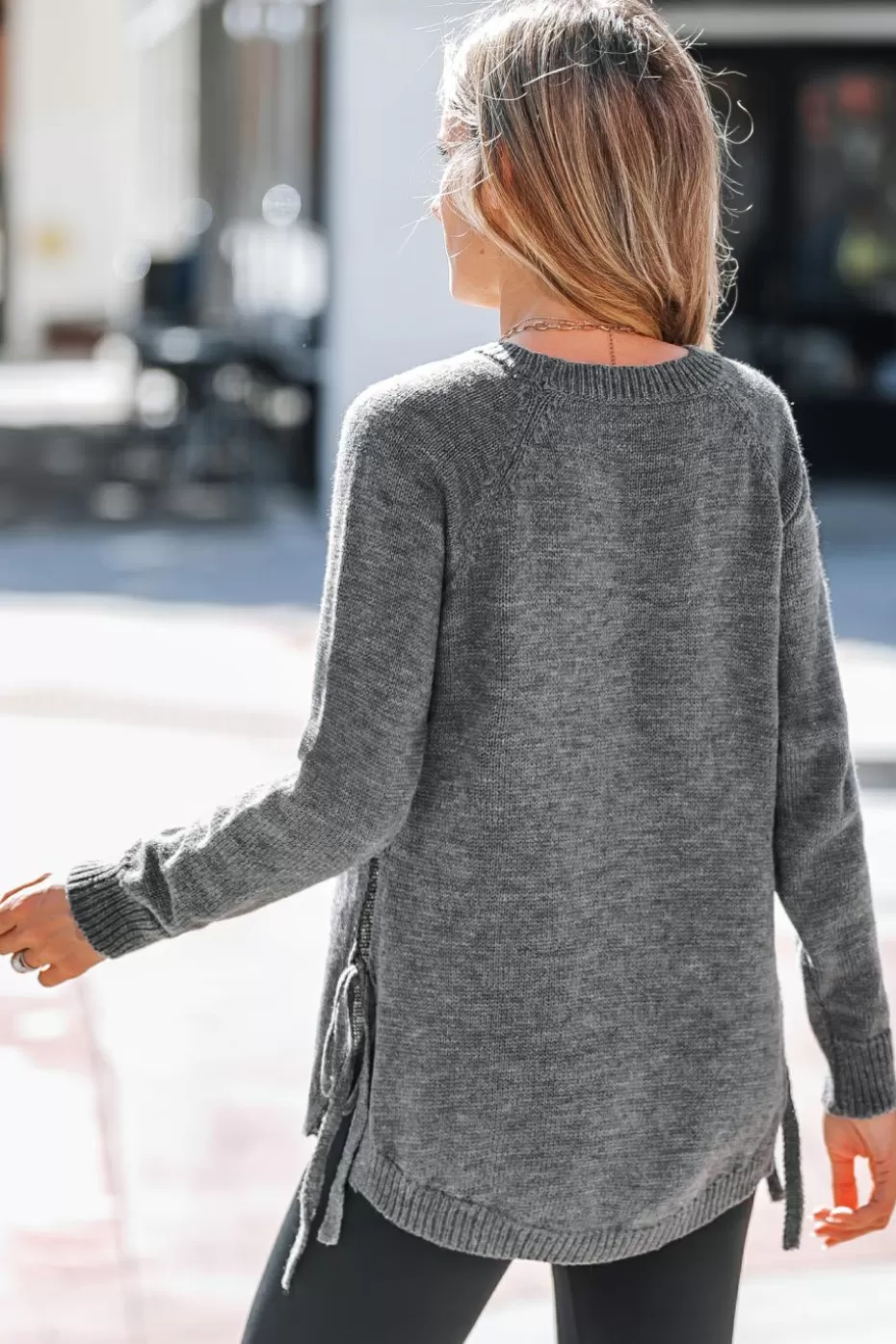 Best Cupshe Knit Mock Neck Sweater Grey