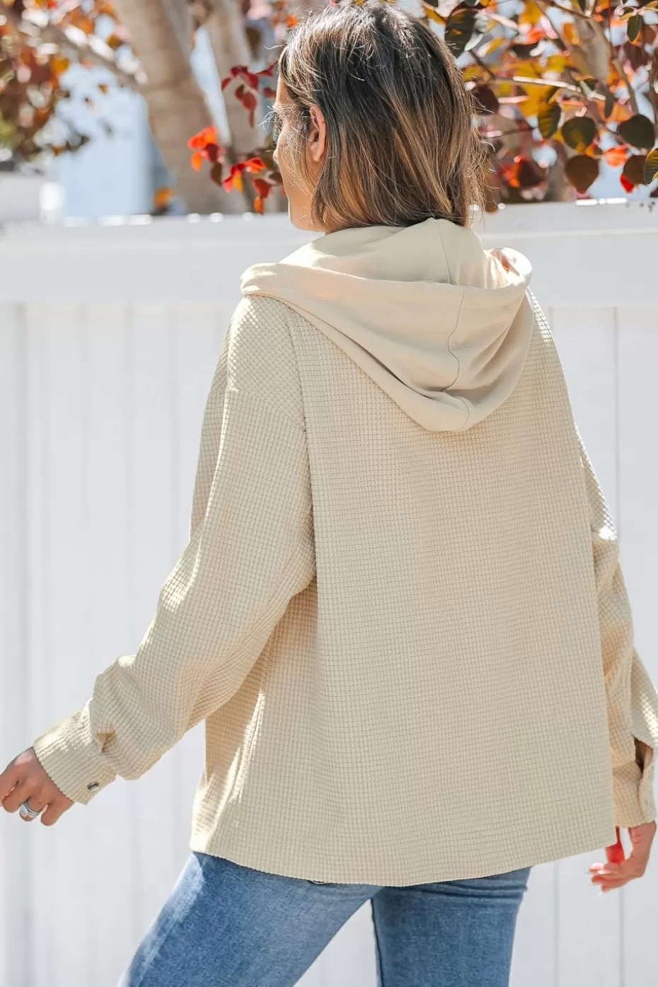 Clearance Cupshe Neutral Jacket & Hoodie Combo Camel