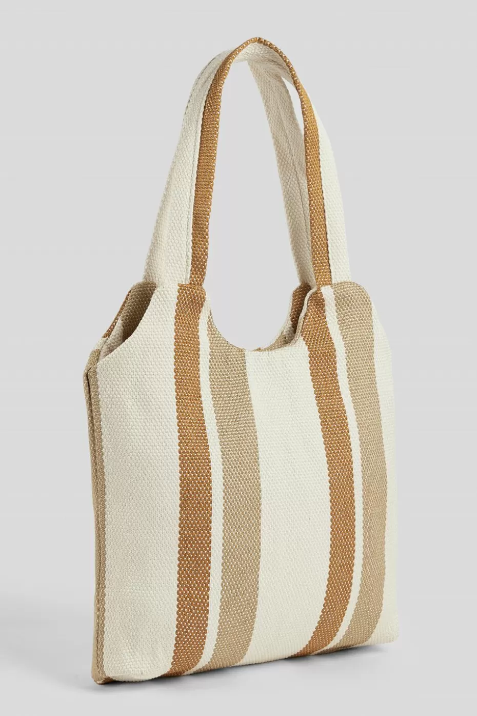 Discount Cupshe Neutral Striped Tote Bag Beige