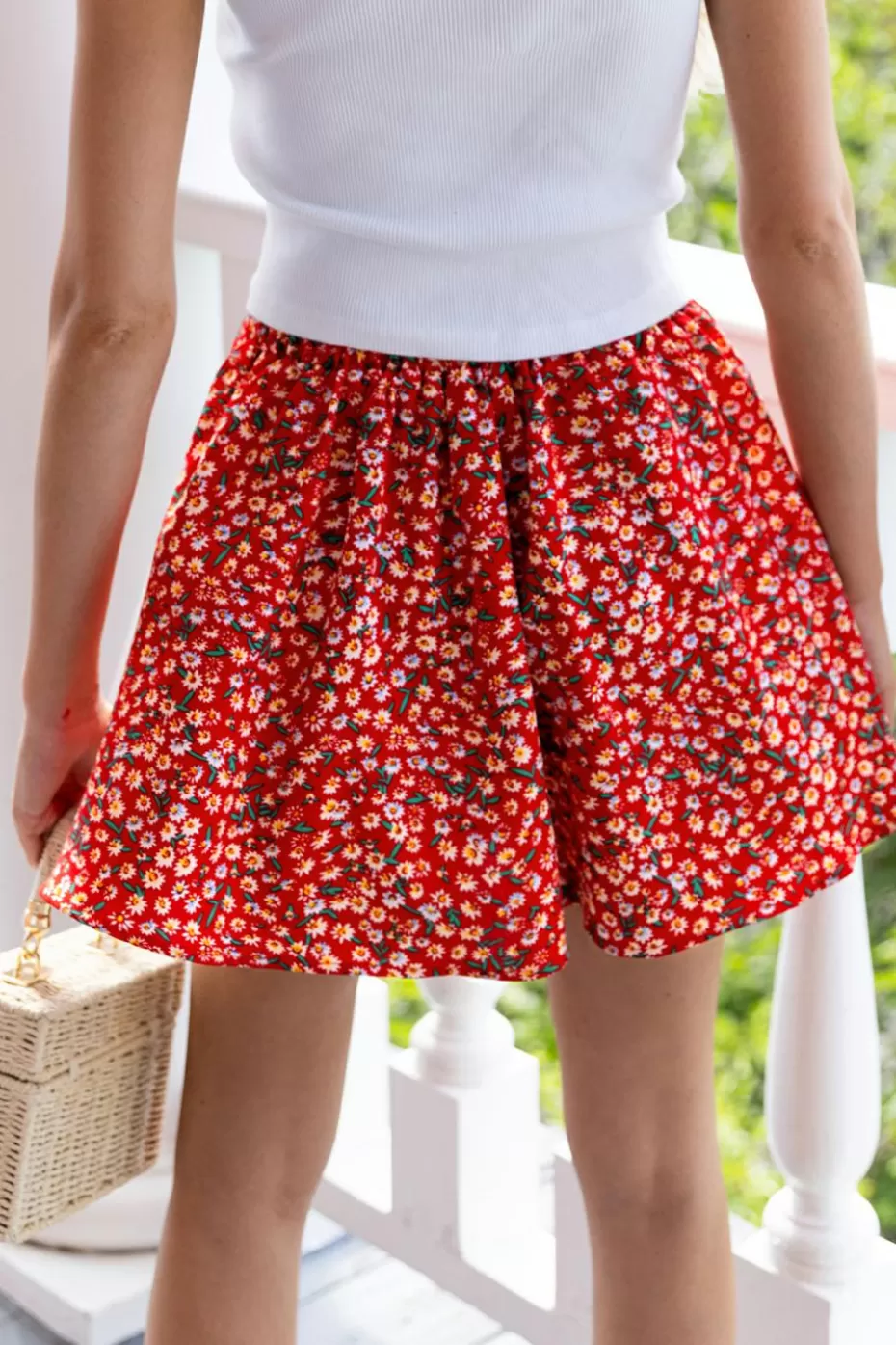 Best Cupshe Ditsy Mini Skirt Red