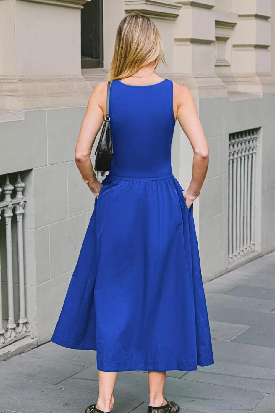 Outlet Cupshe Boat Neck Sleeveless Cutout Maxi Dress Royal