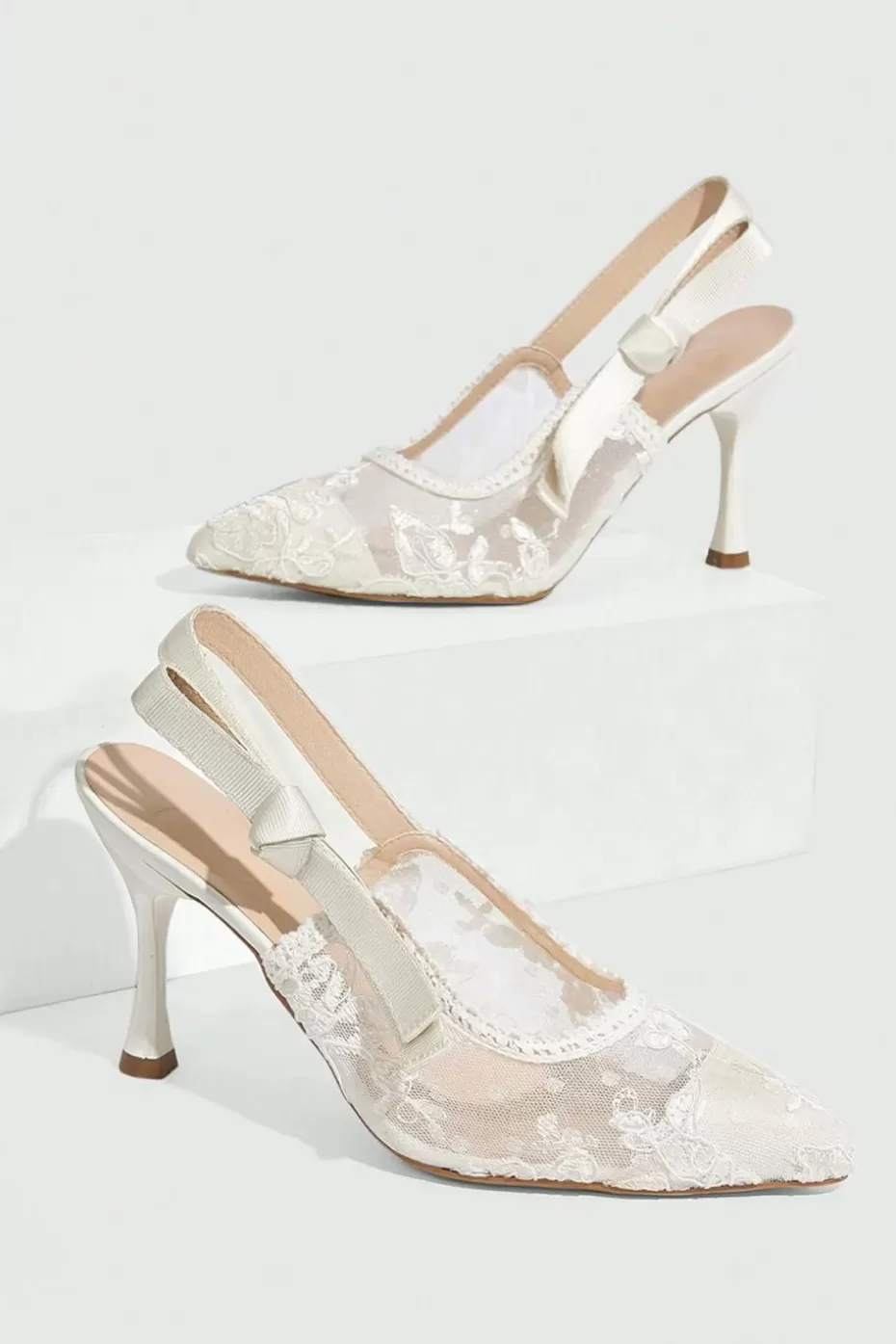 Sale Cupshe Slingback Stiletto Heels White