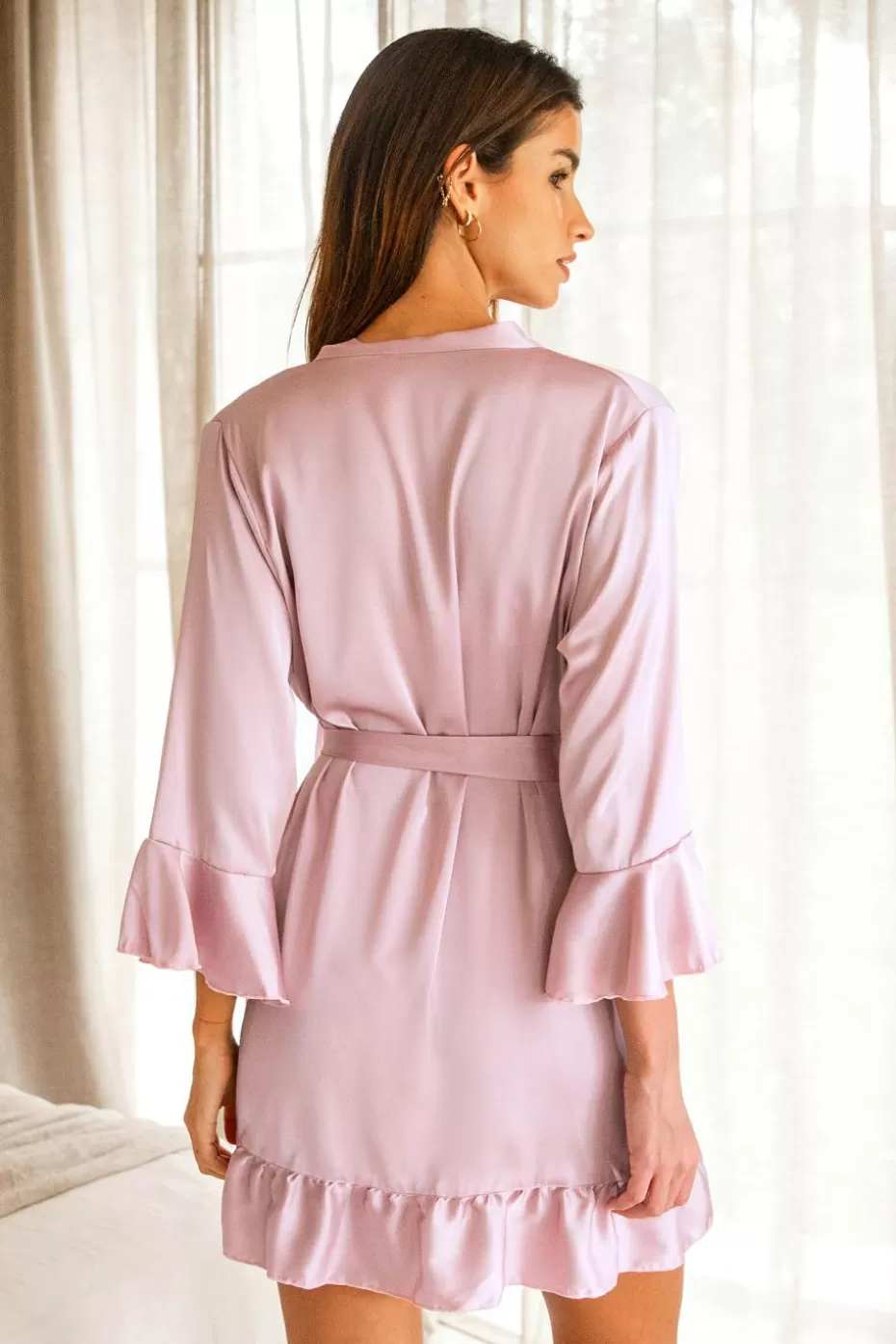 Online Cupshe Slumber Party Satin Belted Robe Pink