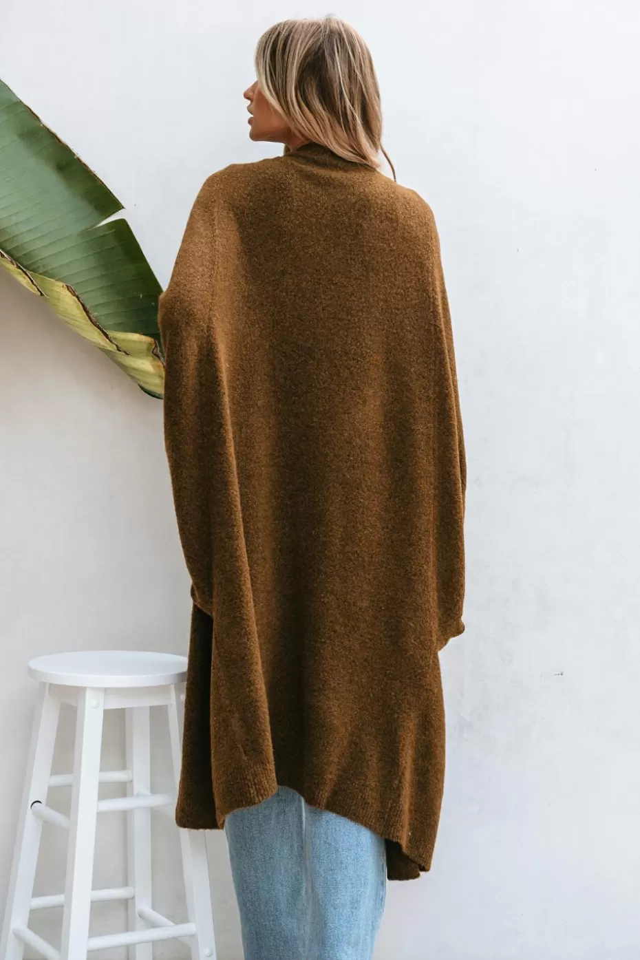 Hot Cupshe Open Front Dolman Sleeve Duster Cardigan Tan