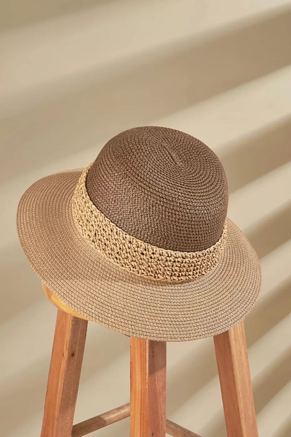 Clearance Cupshe Two-Tone Straw Hat Tan