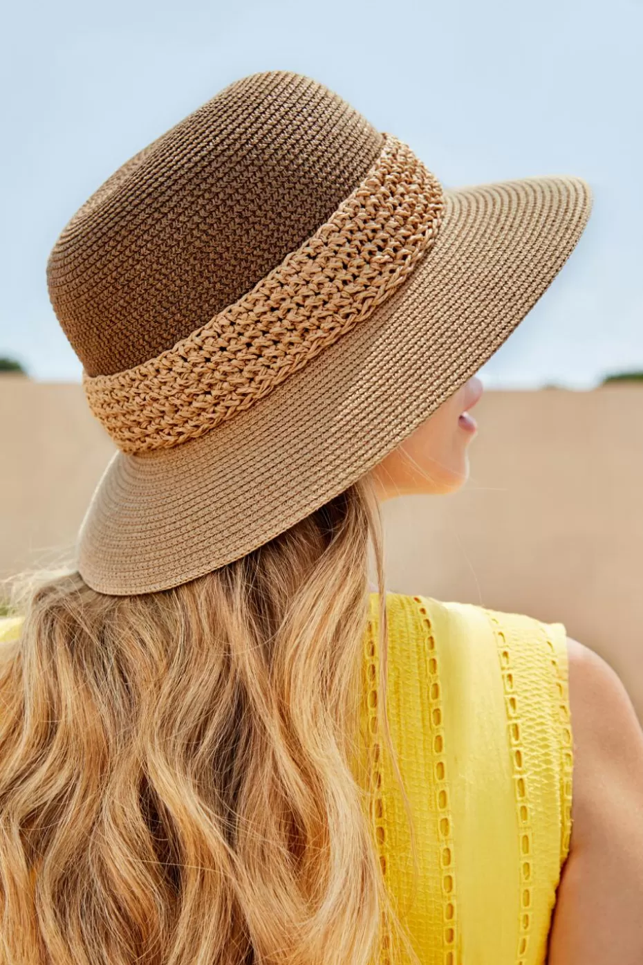 Clearance Cupshe Two-Tone Straw Hat Tan